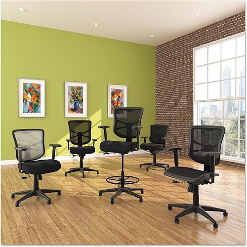 Miniatura 2 de Alera ALE Elusion Series Air Mesh Silla giratoriainclinable con respaldo medio, color negro