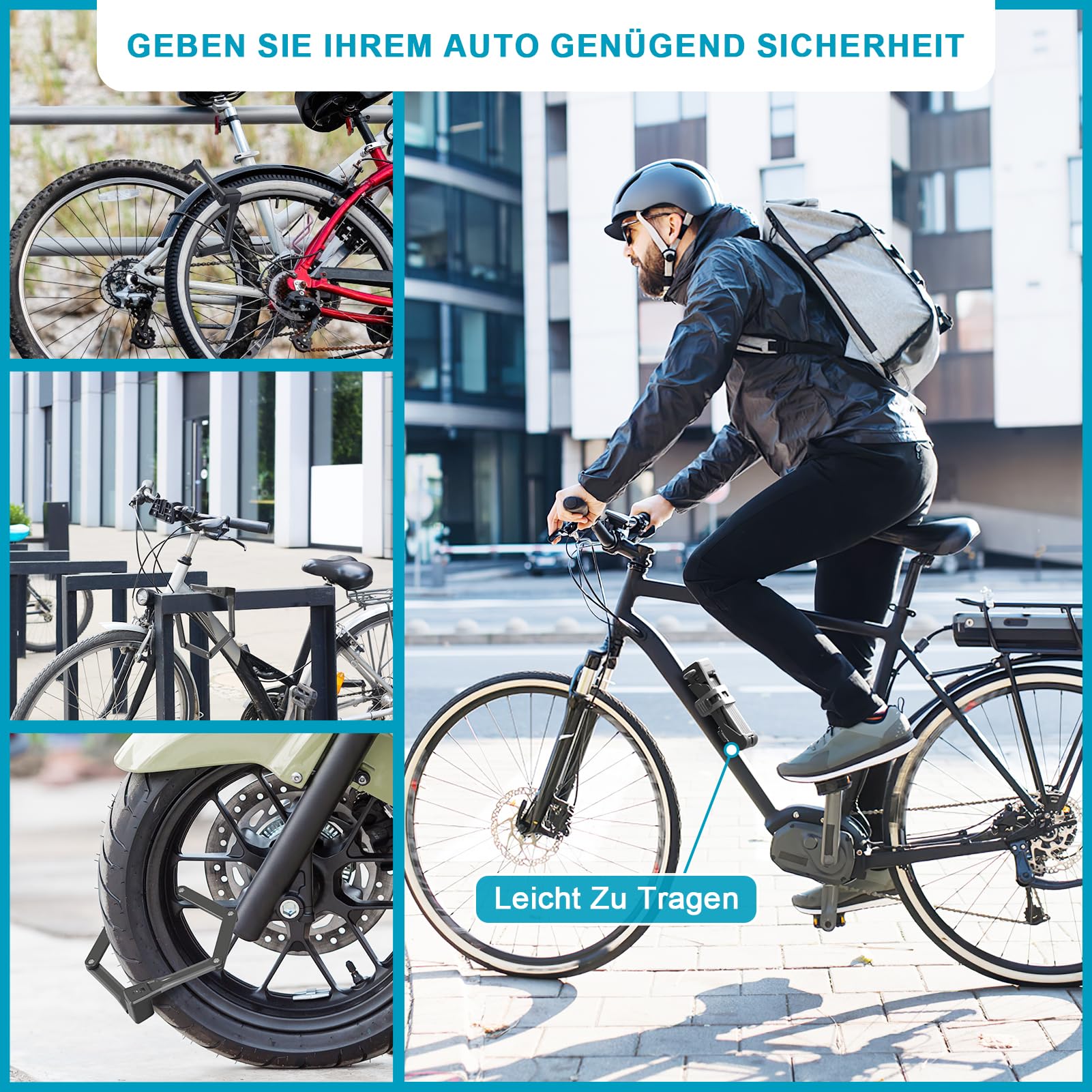 TECHCYC Fahrradschloss, Faltschloss Fahrrad 86cm mit Halterung, für E-Bike & Roller, Robustes & kompaktes, Hohe Sicherheit Klappschloss mit 3 Schlüssel für Pendler und Reisen (86cm)