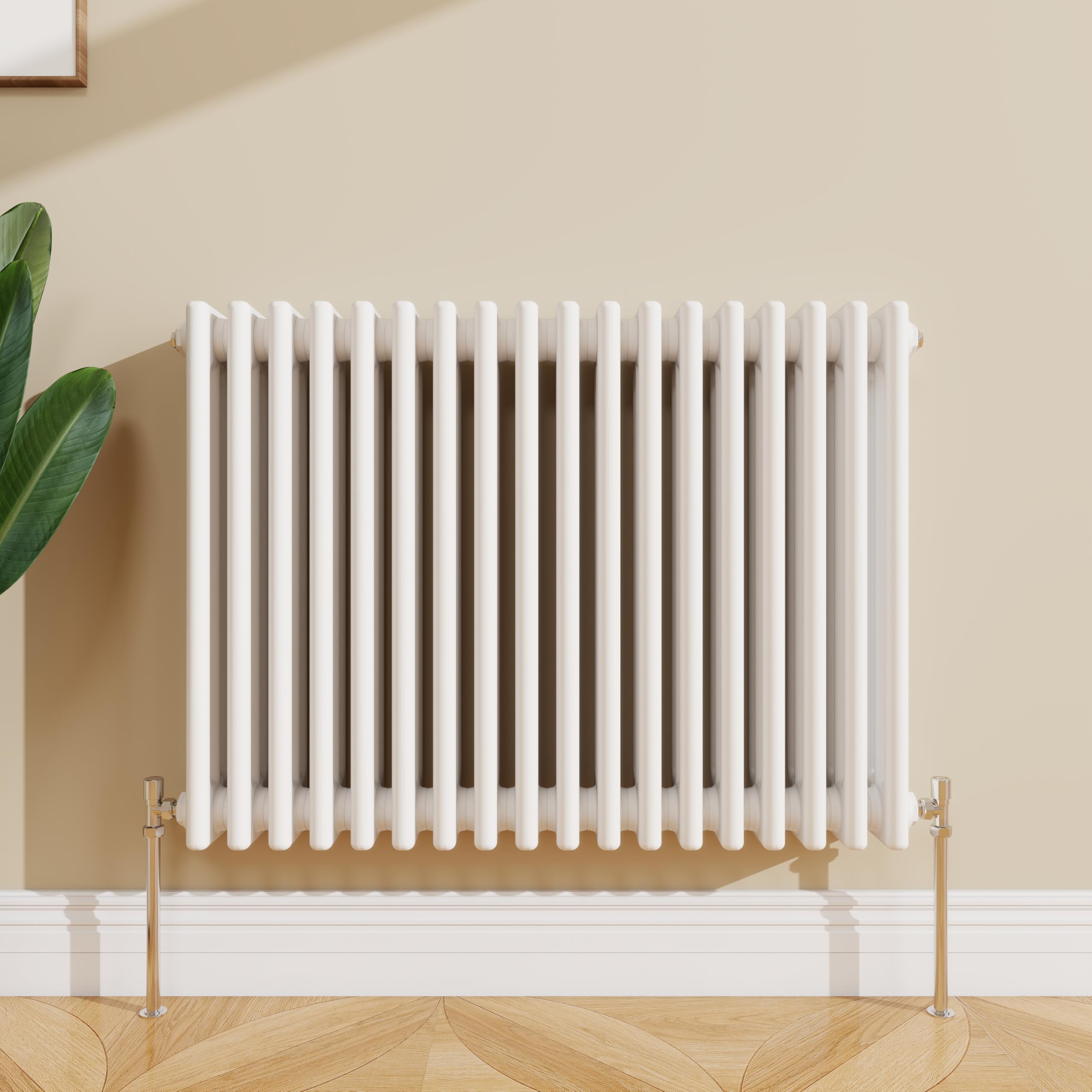 Sline Sanitary White 600X830mm Cast Iron Style Traditional 2 Column Horizontal Central Heating Radiator