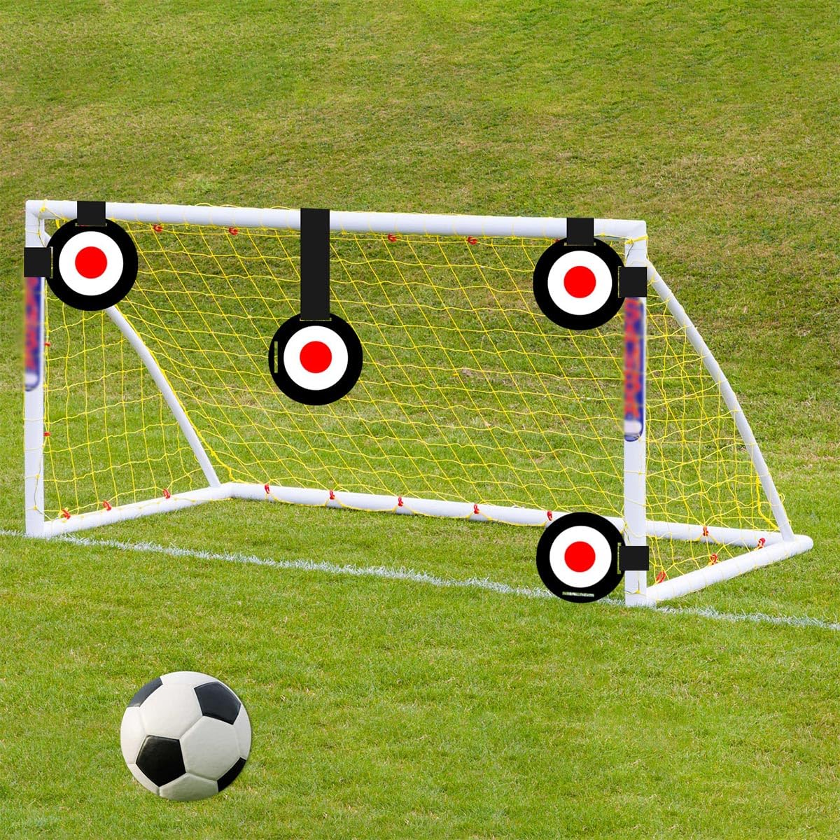 Sarini 2 Pezzi di Dischi Bersaglio per Allenamento di Calcio, Disco Bersaglio per tiro con Porta da Calcio con Cinghia Regolabile, Piastra Bersaglio per Migliorare l'agilità reattiva
