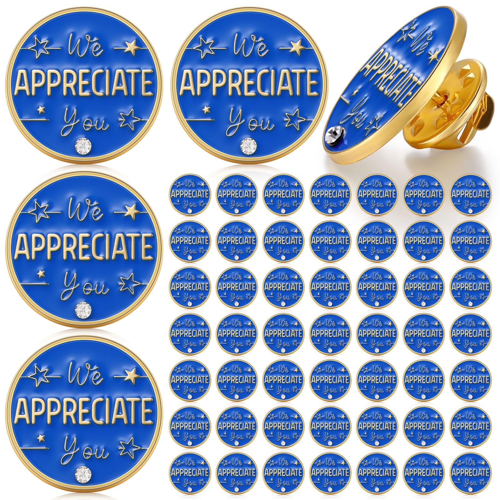 Ceenna 50 Pcs Employee of the Month Star Lapel Pins, We Appreciate You