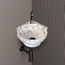 HISRE Wall Mounted Wash Basin for Bathroom | Ceramic Wash Basin Wall Hung Small Corner Wash Basin/Sink (Style - G)