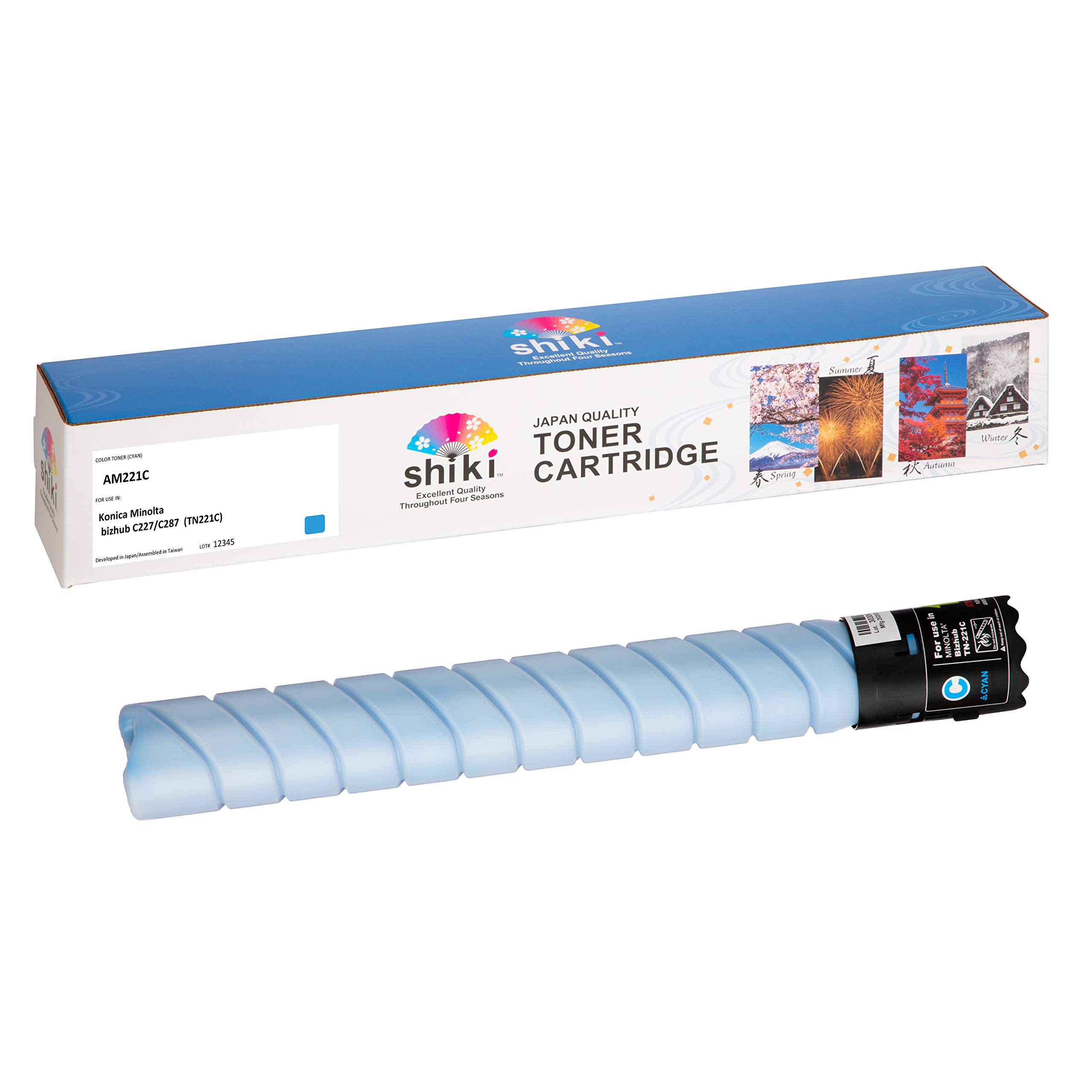 Photo 1 of SHIKI Compatible Toner Cartridge for Konica Minolta bizhub C227/C287 Cyan (TN221C/A8K3430) 21,000 Pages (Cyan)