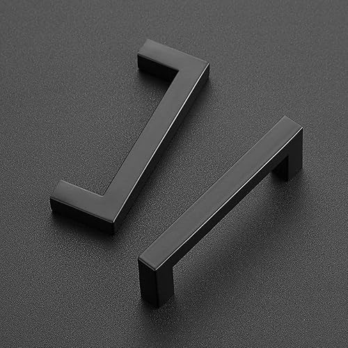 Miniatura 2 de Ravinte Paquete de 3 tiradores de gabinete negros de 3-34 pulgadas, manijas cuadradas de gabinete de color negro mate, accesorios de cocina para