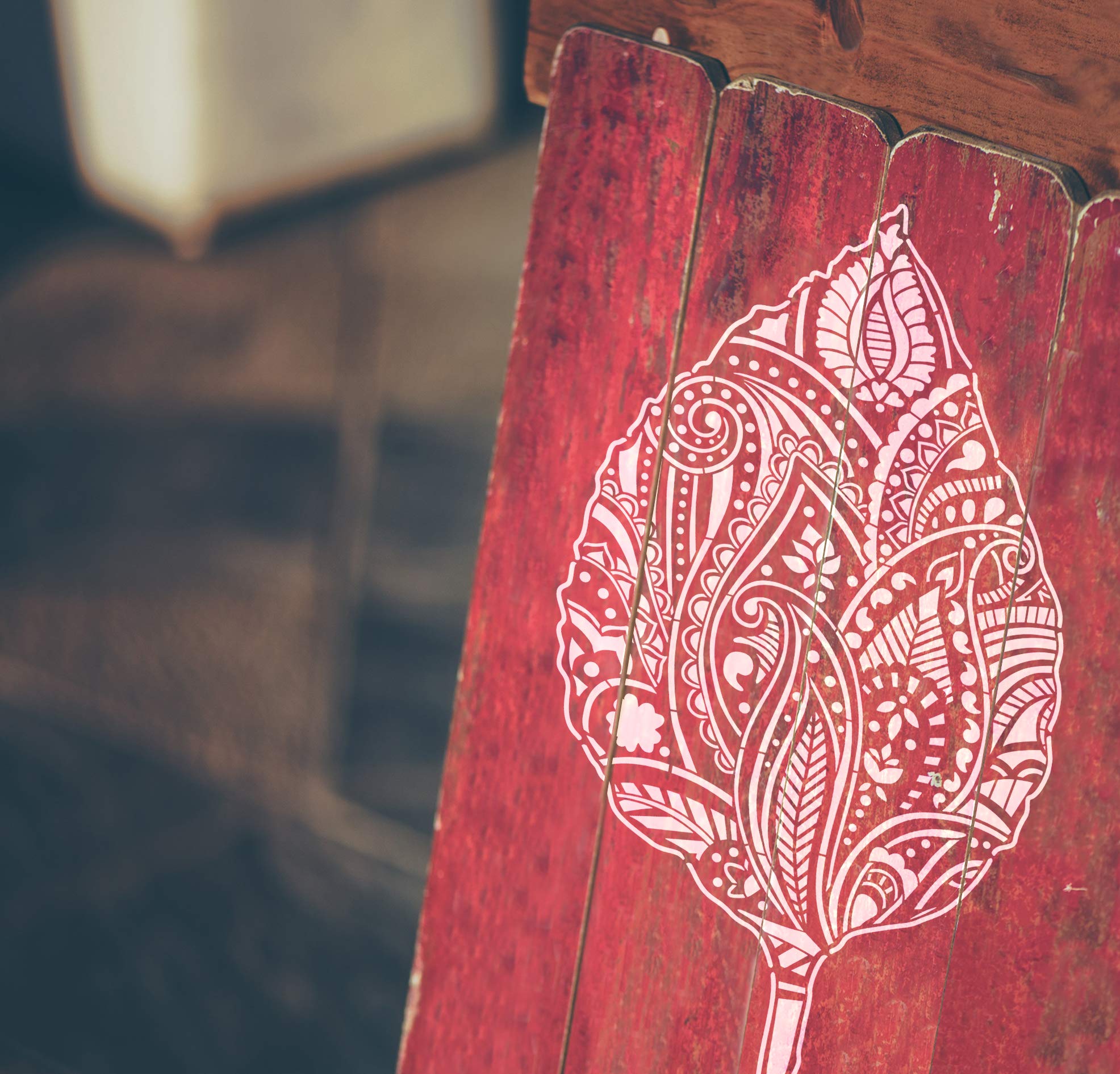 Amazon.co.jp: GSS Designs 葉 壁装飾ステンシル - 大きな曼荼羅リーフ