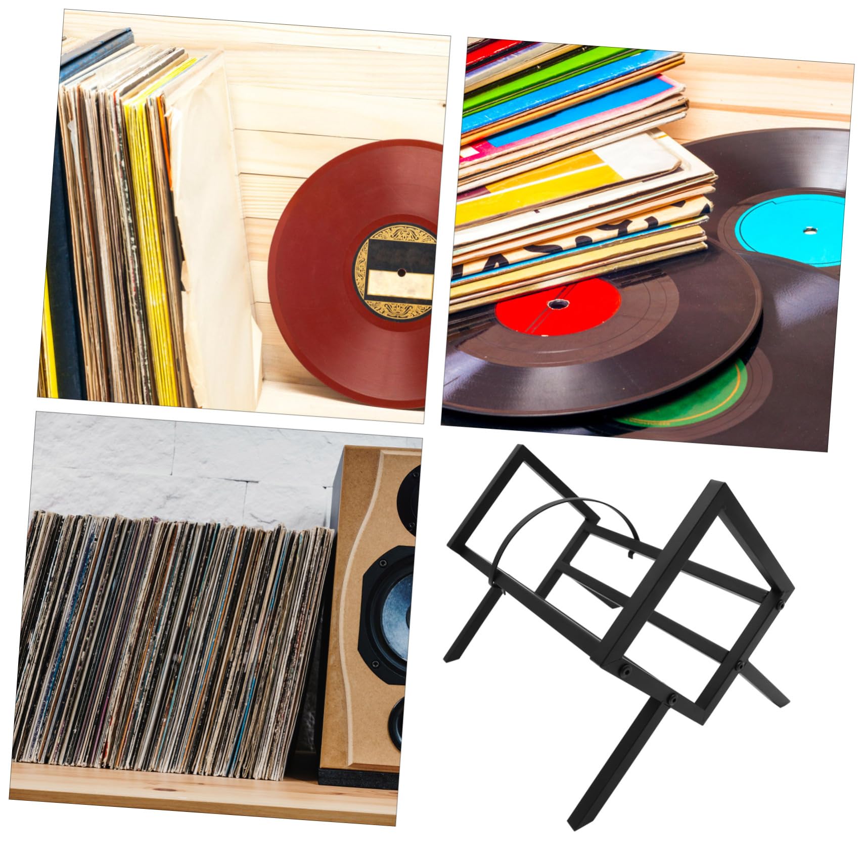 Happyyami Porta Dischi in Vinile e Porta Cd Da Scrivania in Acrilico Trasparente, Organizza Riviste e Album, Scaffale Stabile Per Casa, Ufficio e Negozio, Design Moderno e Resistente All’usura