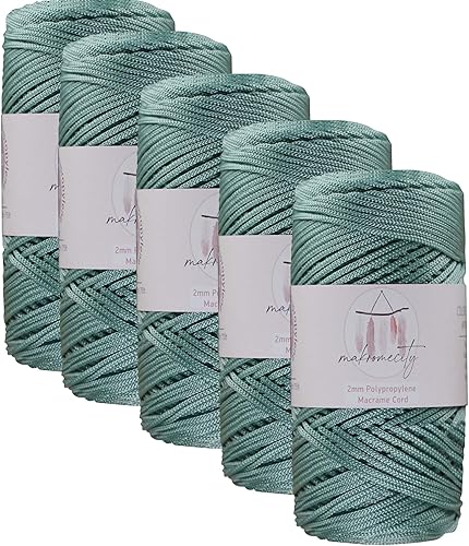 Miniatura 62 de Makromecity, 2 madejas de cuerda de macramé de poliéster de 0.079 in x 250 yardas (750 pies) de 0.079 in de polipropileno para macramé, arte