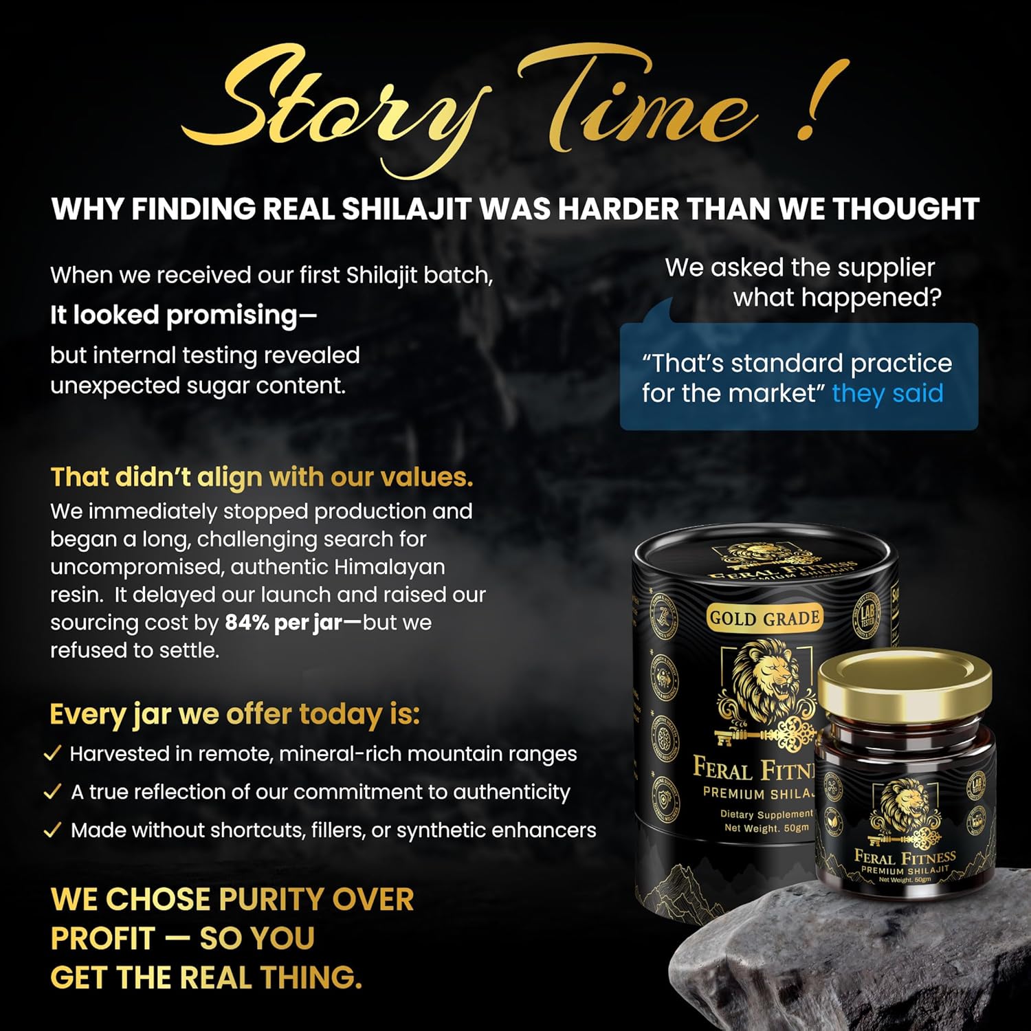 50g | 100% Pure Himalayan Shilajit Resin - Gold Grade | 85+ Trace Minerals & Fulvic Acid | Supports Energy, Stamina, Focus & Vitality for Men & Women | Lab Tested | Glass Jar (125 Servings) - Image 9