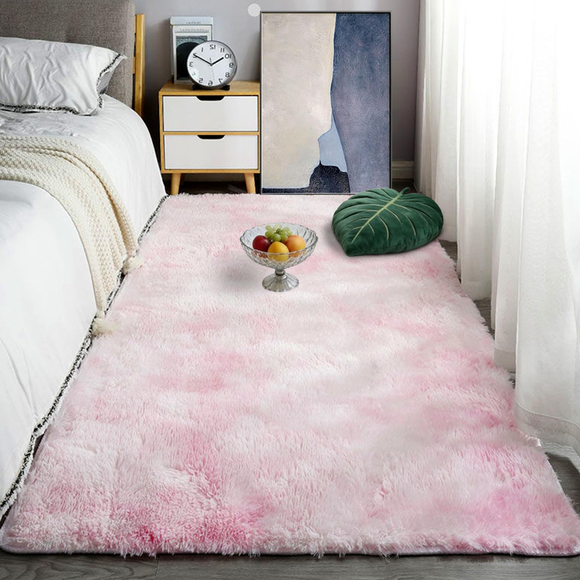 Tapis de salon 260x290 rose clair pour une chambre d'enfant cocooning