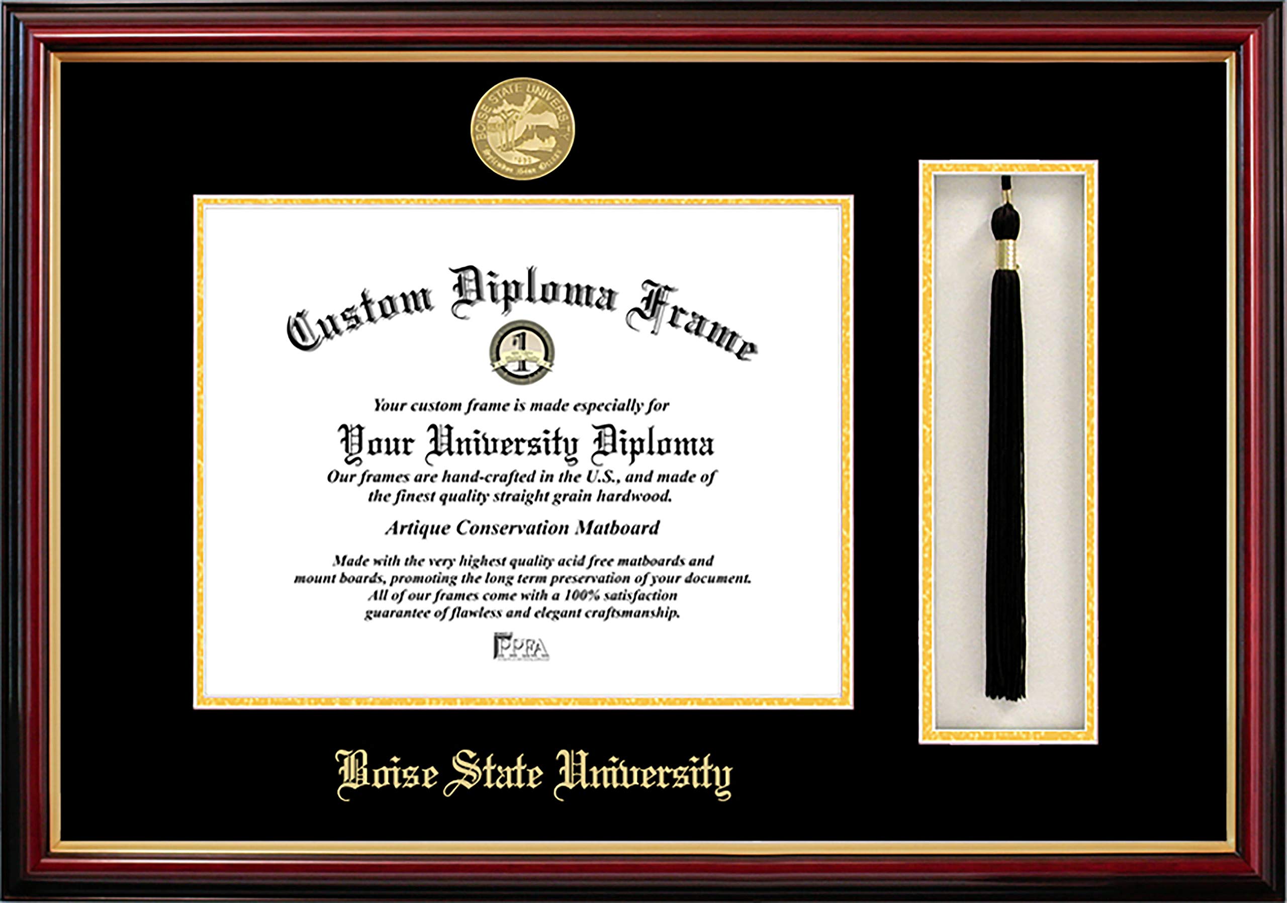 Campus Images Boise State University 11 x 8.5 Inches Tassel Box and Diploma Frame