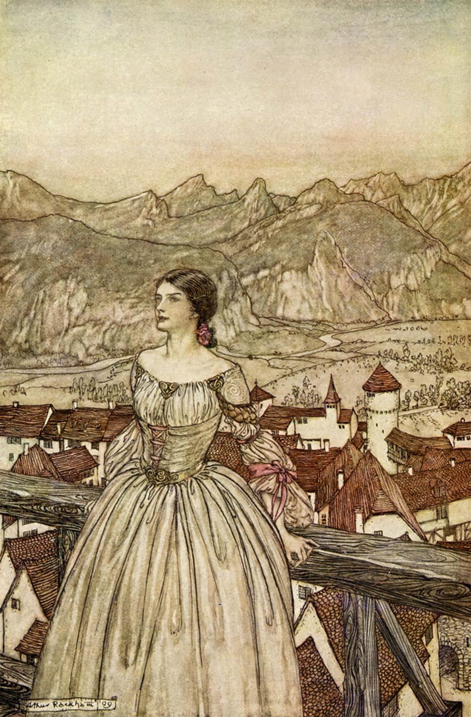 Artxlxxbn No Frame Famous Painting Art Wall Decor Abstract Art Picture Undine By Arthur Rackham Animal Pictures For Home Decor 60X90cm