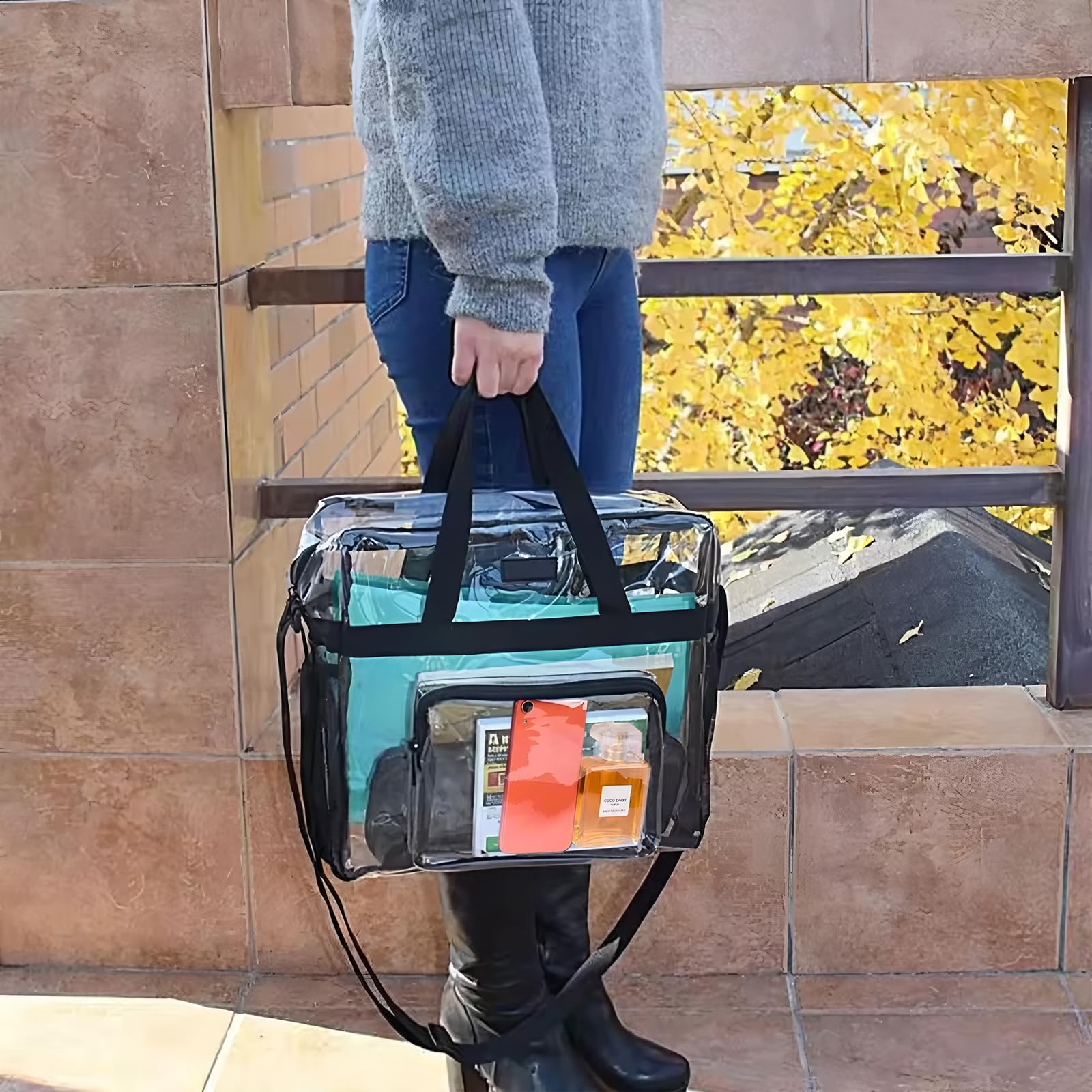 Sac Fourre-Tout Transparent en PVC Clear Bag 31 x 30 x 15 cm