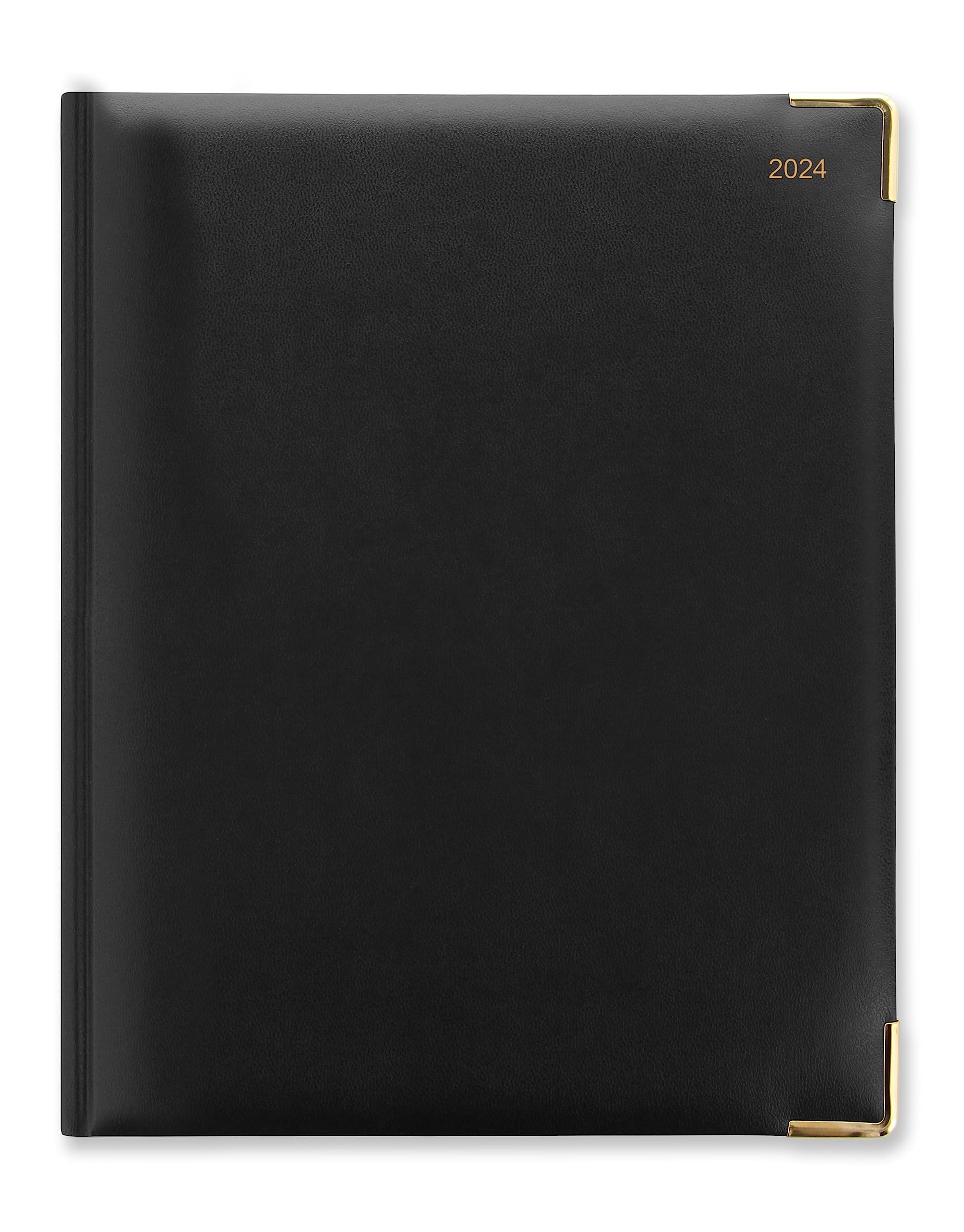 Letts Classic Quarto 2024 vertical week to view with appointments diary - black