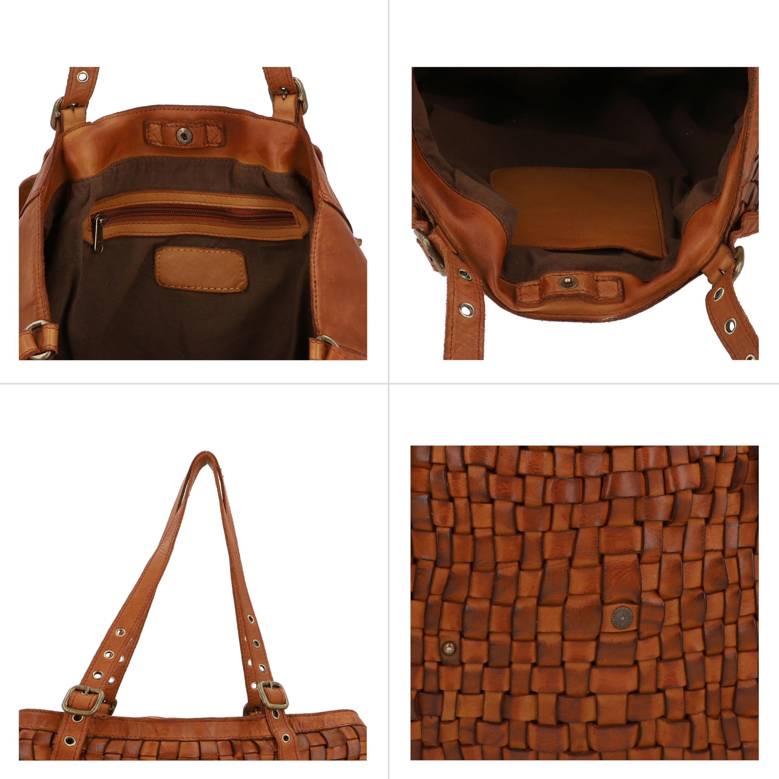 Gusti Bandolera de cuero - Demery bolso shopper cuero vintage mujer marrón