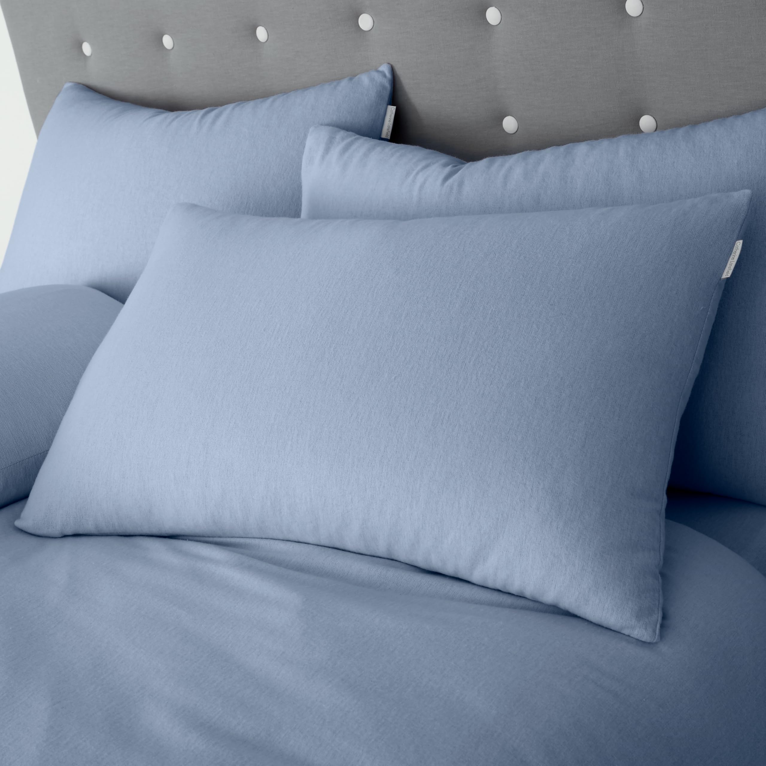Catherine Lansfield Set copripiumino matrimoniale in cotone spazzolato con federe blu