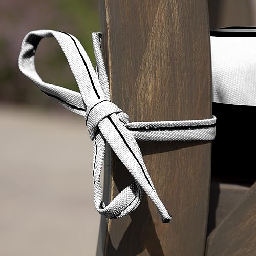 Miniatura 7 de Arden Selections Cojín de asiento exterior 18 x 19, rayas de cabaña negra