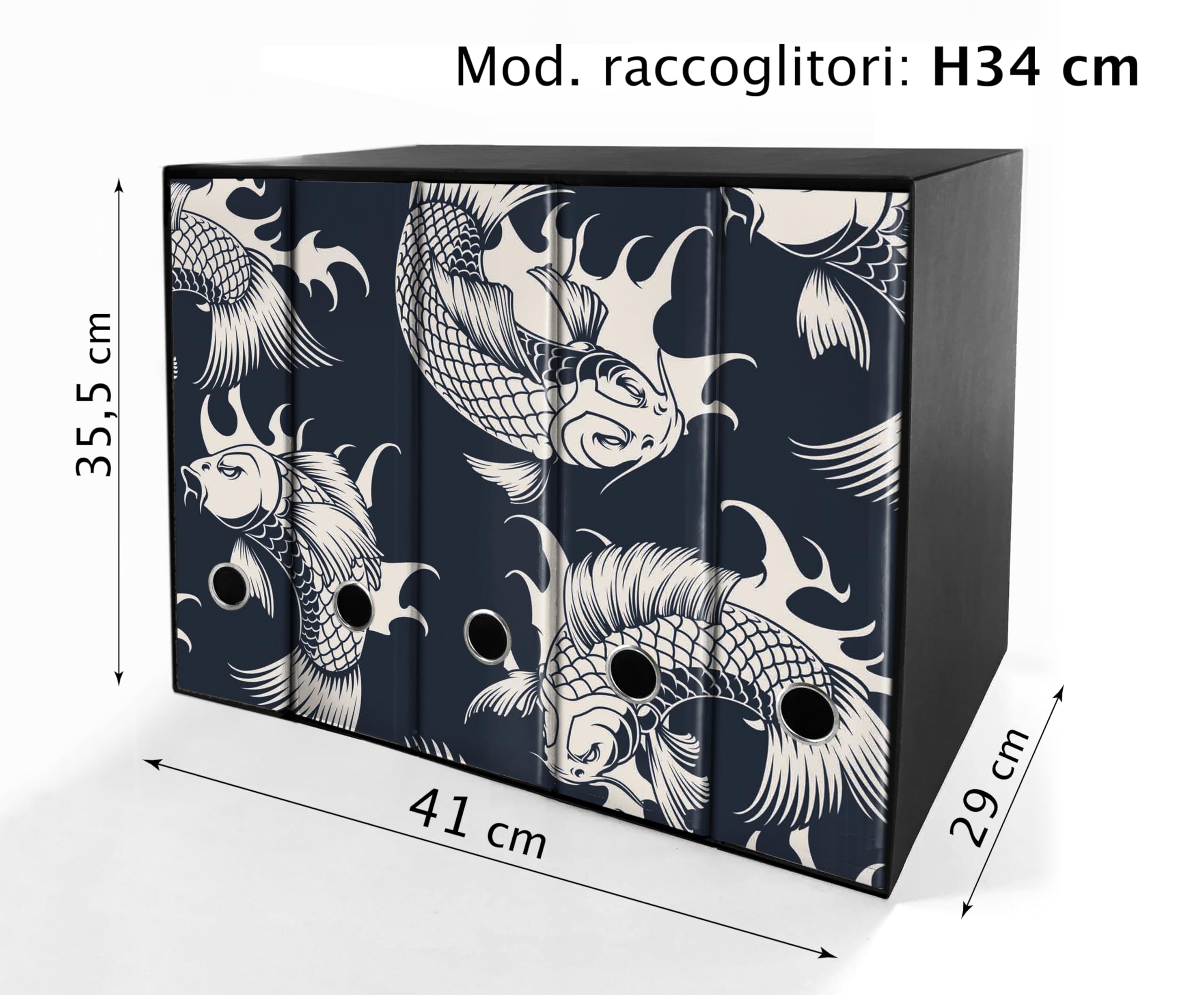 SET da 5 Raccoglitori ad anelli - CARPE BIANCHE (28x34 cm con 2 anelli)