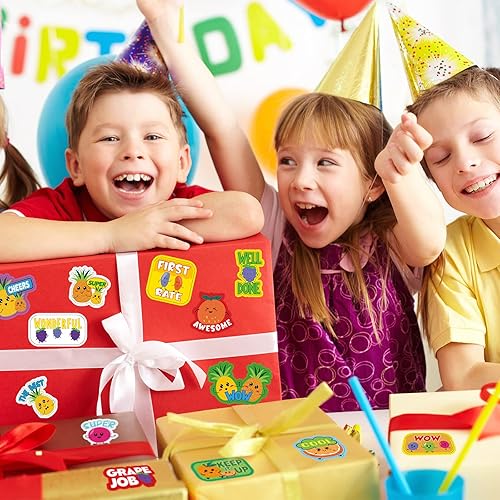 Miniatura 6 de 750 calcomanías perfumadas para raspar, calcomanías malolientes, frutas y alimentos, calcomanías de motivación para suministros escolares,