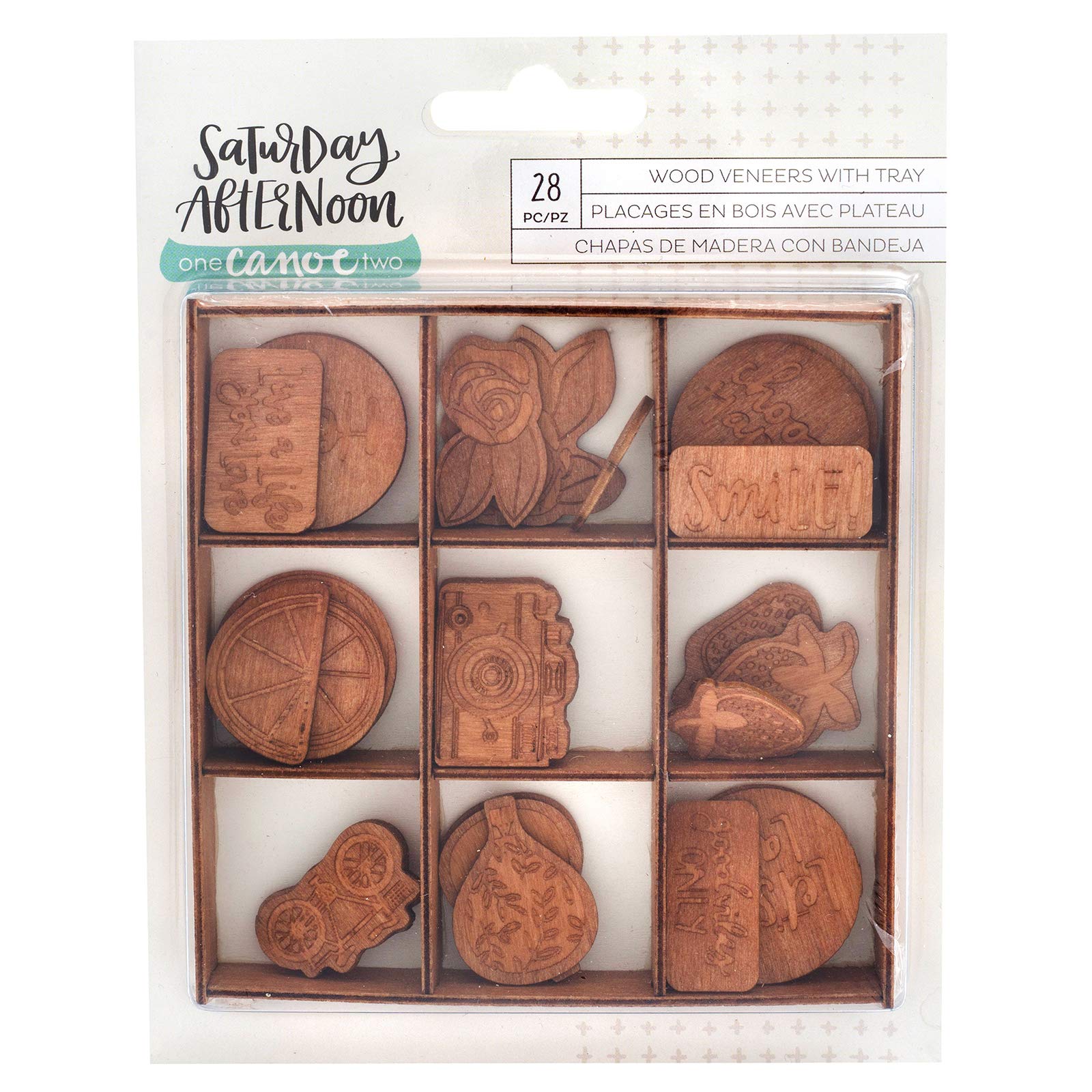 American Crafts One Canoe Two Wood Embellishments, Multi