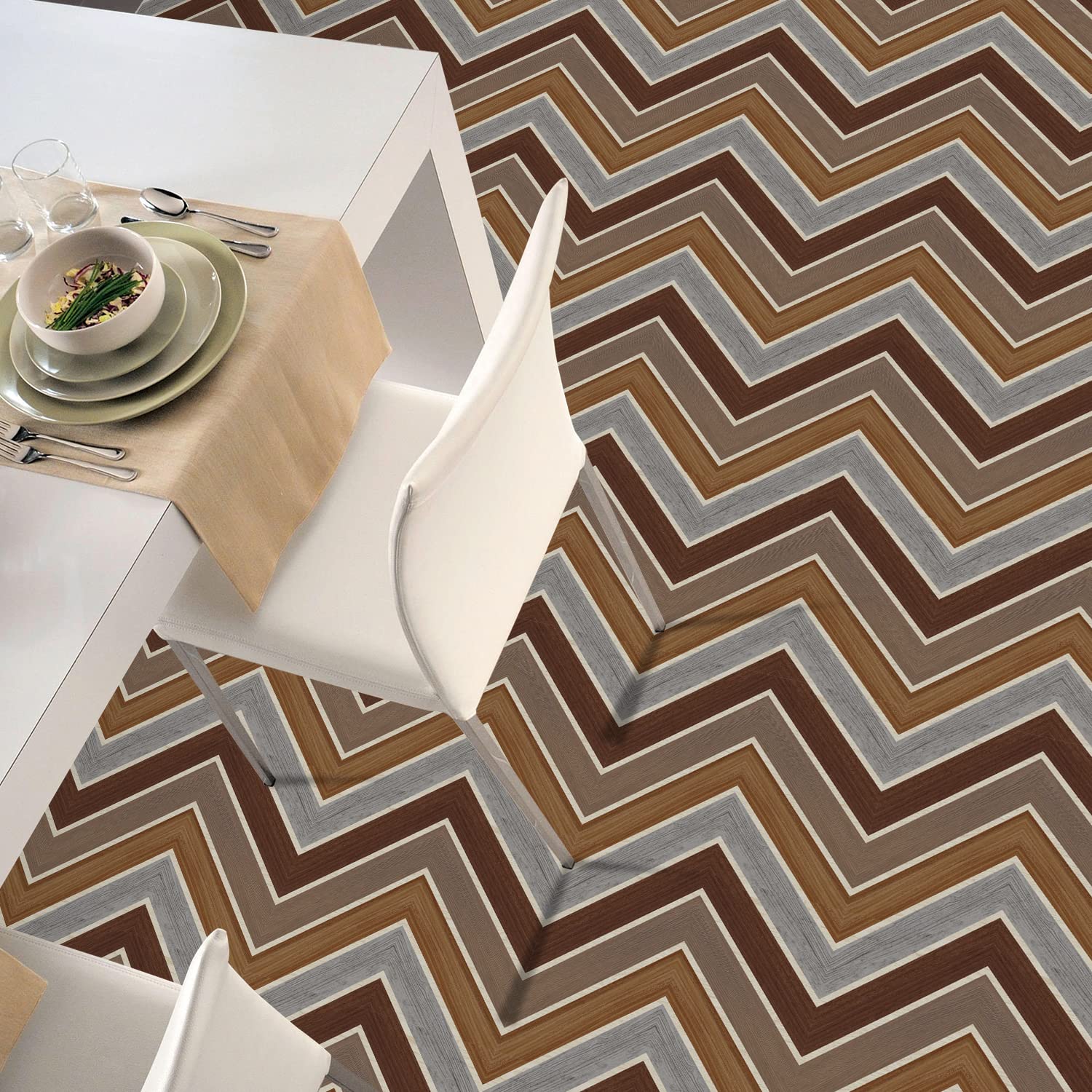 Alwayspon Vinyl Floor Tiles Sticker, Waterproof Non-slip Splashback Thicken PVC Vinyl Flooring Tiles, Self-adhesive Peel and Stick, 12inchx12inch/30x30cm, Wood