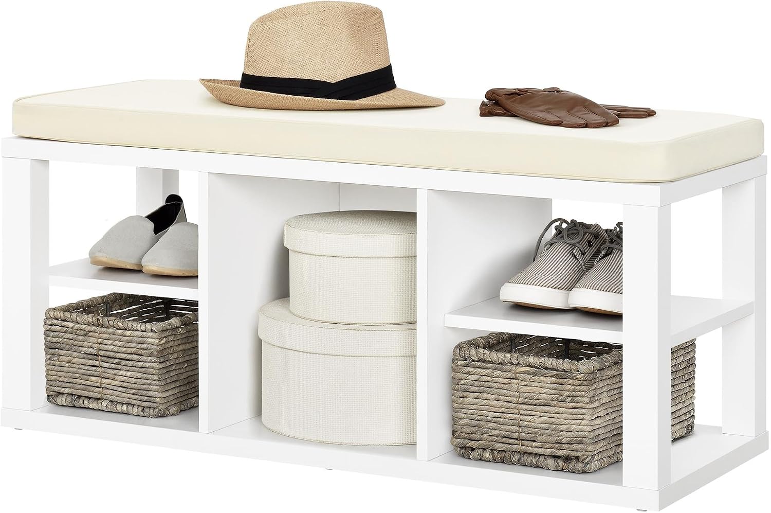 Ameriwood Home Parsons Storage Bench, White