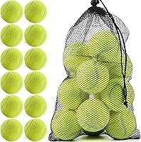 INSUM 12 Pack Bulk Tennis Balls for Beginners & Dogs - High Elasticity Practice Balls with Mesh Bag, Durable Natural Rubber