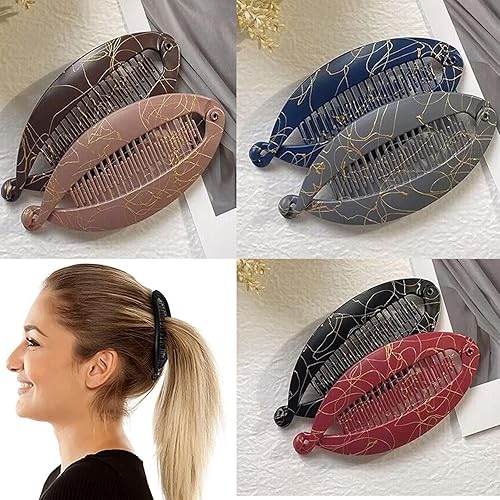 Miniatura 6 de Pinzas para el pelo de plátano con cola de pez, pinzas de plátano francés, peines para mujeres y niñas, herramienta vintage para accesorios de