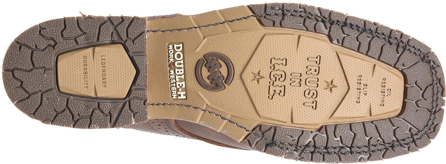 DOUBLE-H Mens 11" Soft Toe Square Toe Roper Western Boot, Premium Leather Cowboy Boots for Comfort and Style, Durable Construction