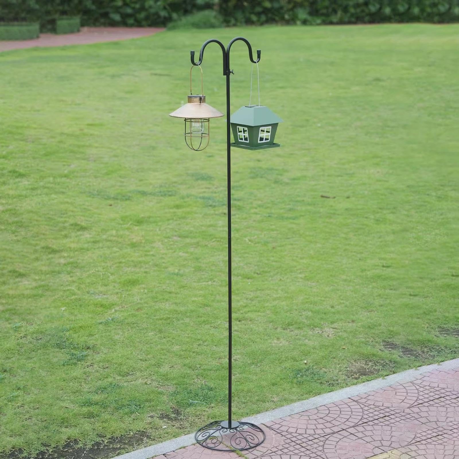 Colcolo Soporte de Gancho de Pastor para Poste de pie, Resistente, para césped, Patio, exhibición, Gancho de jardín para Colgar carillón de Viento, Linterna