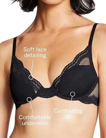 Pepper Bra for AAB Cups | Lightly Lined Underwire Bra for Women with Scalloped Lace Overlay and Body Hugging Fit