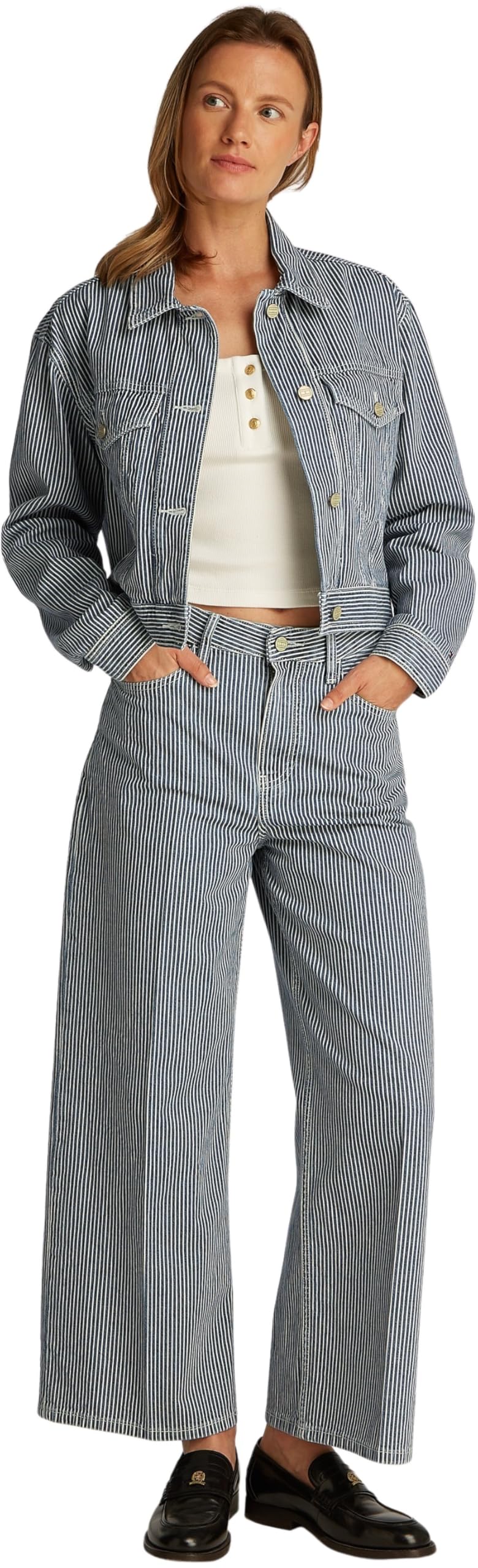 Tommy Hilfiger Donna Jeans Wide Leg Vita Alta