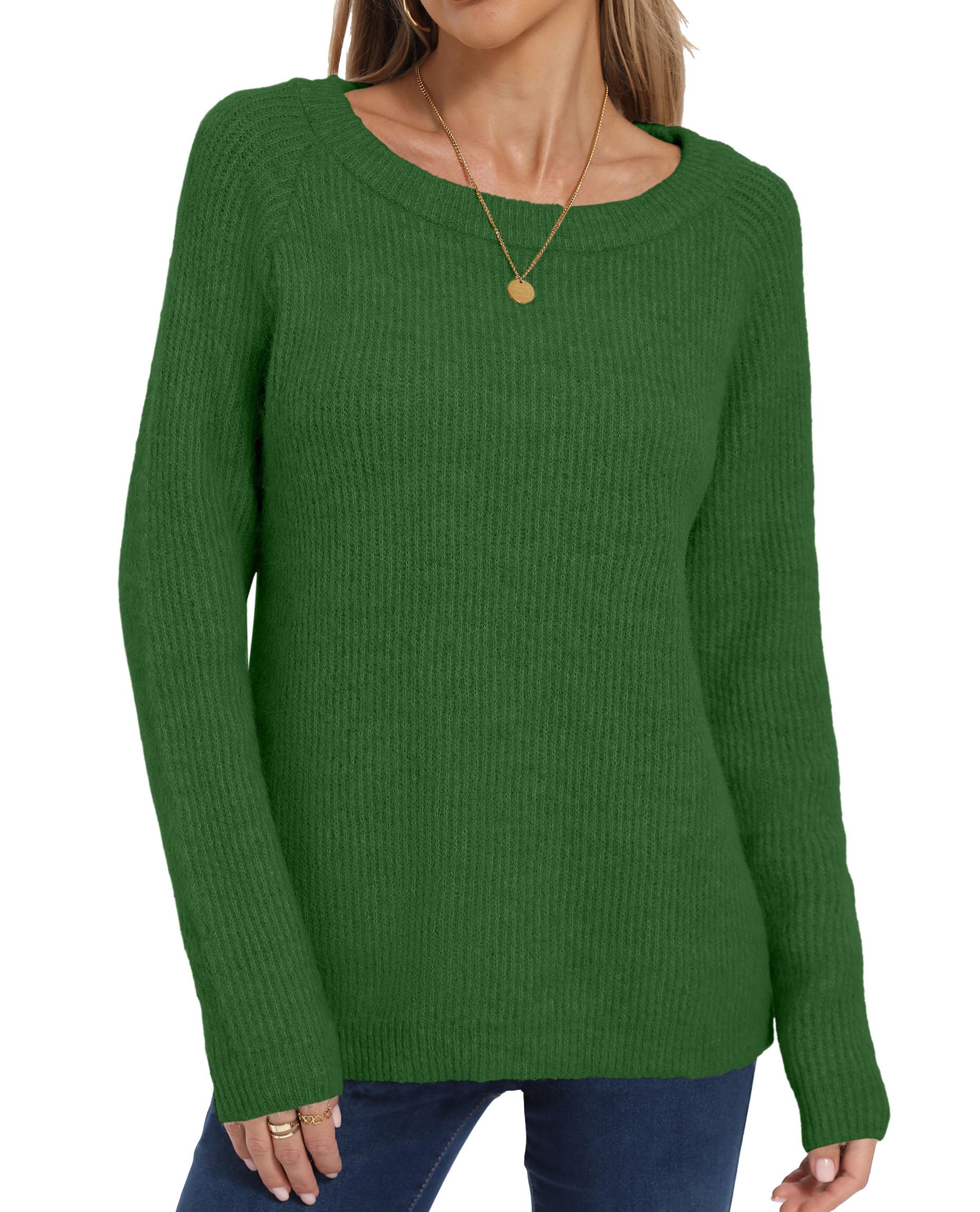 PrinStory Womens Sweaters Long Sleeve Crew Neck Knit Fair Isle Sweater 2025 Fall Winter Trendy