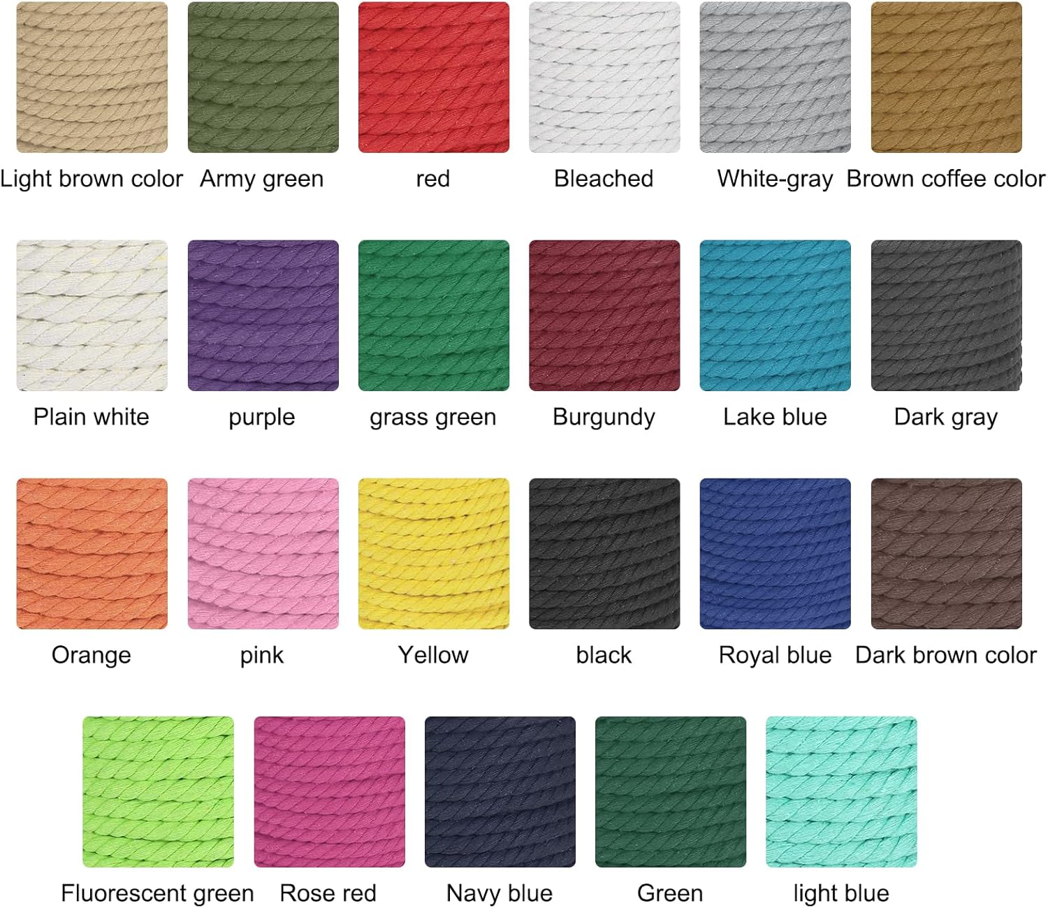 MECCANIXITY Cotton Rope 3 Strand Twisted Braided Rope Cord, Green 8mm x 131ft Craft Rope Cord Cotton for Wall Hanging, Plant Hanger, Knitting, Macrame Knotting