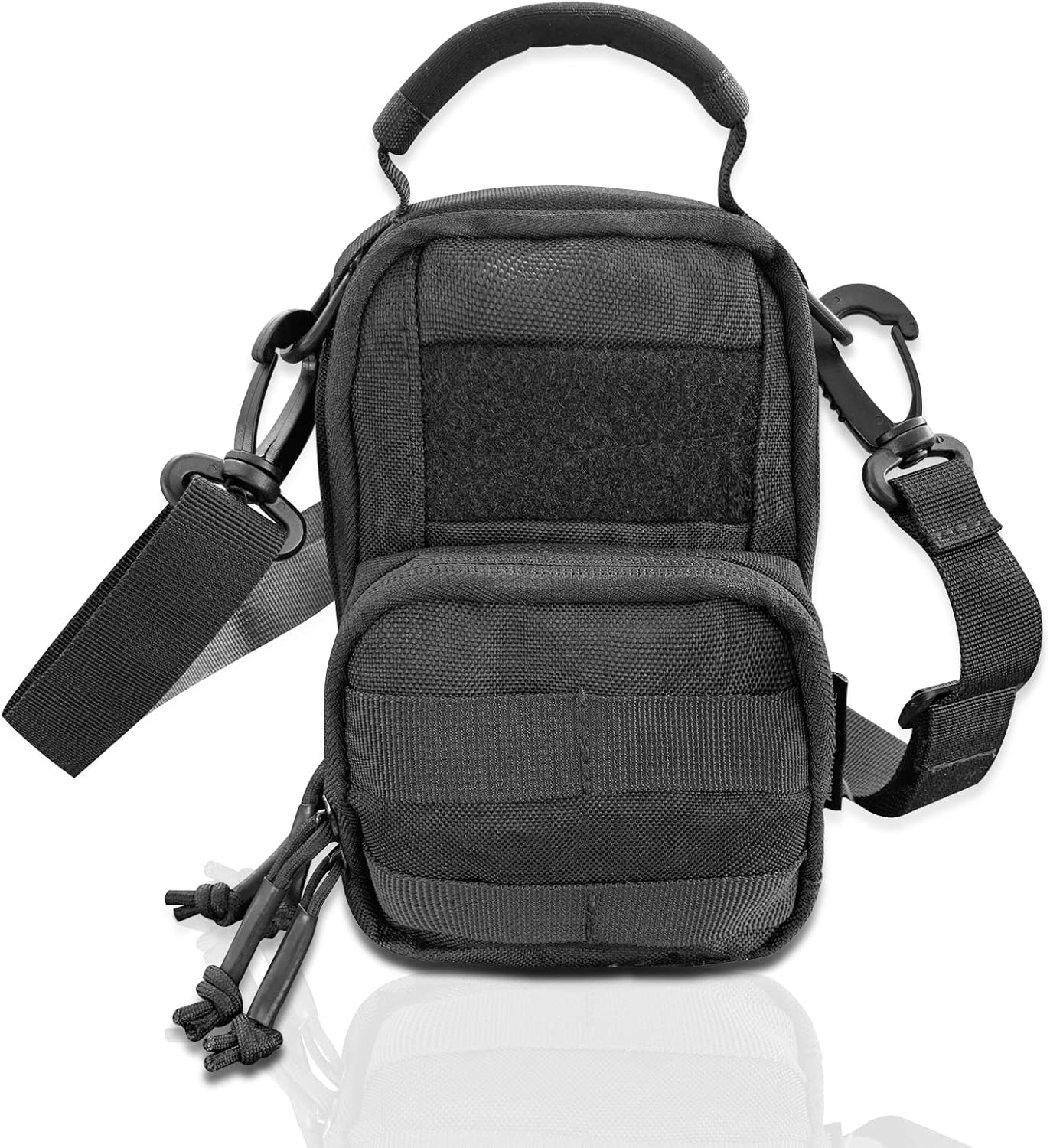 Roaring Fire Tinder Tactical Molle Utility Pouch, EDC Tool Organizer Pouch with Removable Sling Strap. Modular Organizer Pouches for Every Day Carry, Hiking, Camping (Black)