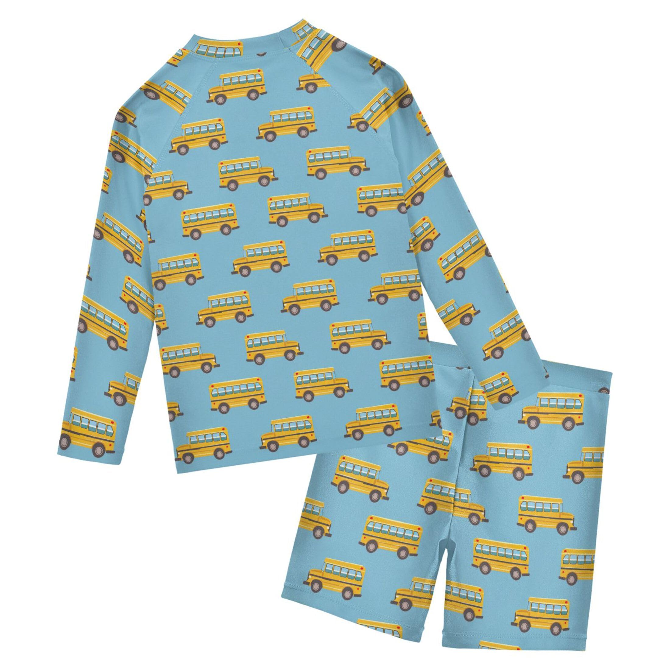 Yellow Car Baby Boys' Toddler Long Sleeved Rashguard Swim Bathing Suit Set B0403428