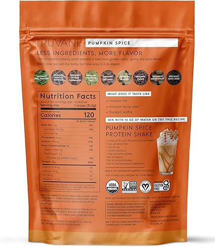 Miniatura 100 de TRUVANI – Polvo de proteína a base de plantas – Proteína orgánica certificada USDA en polvo, vegano, sin OMG, sin gluten