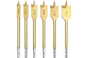 6PCS Spade Drill Bit Set Paddle Flat Bits