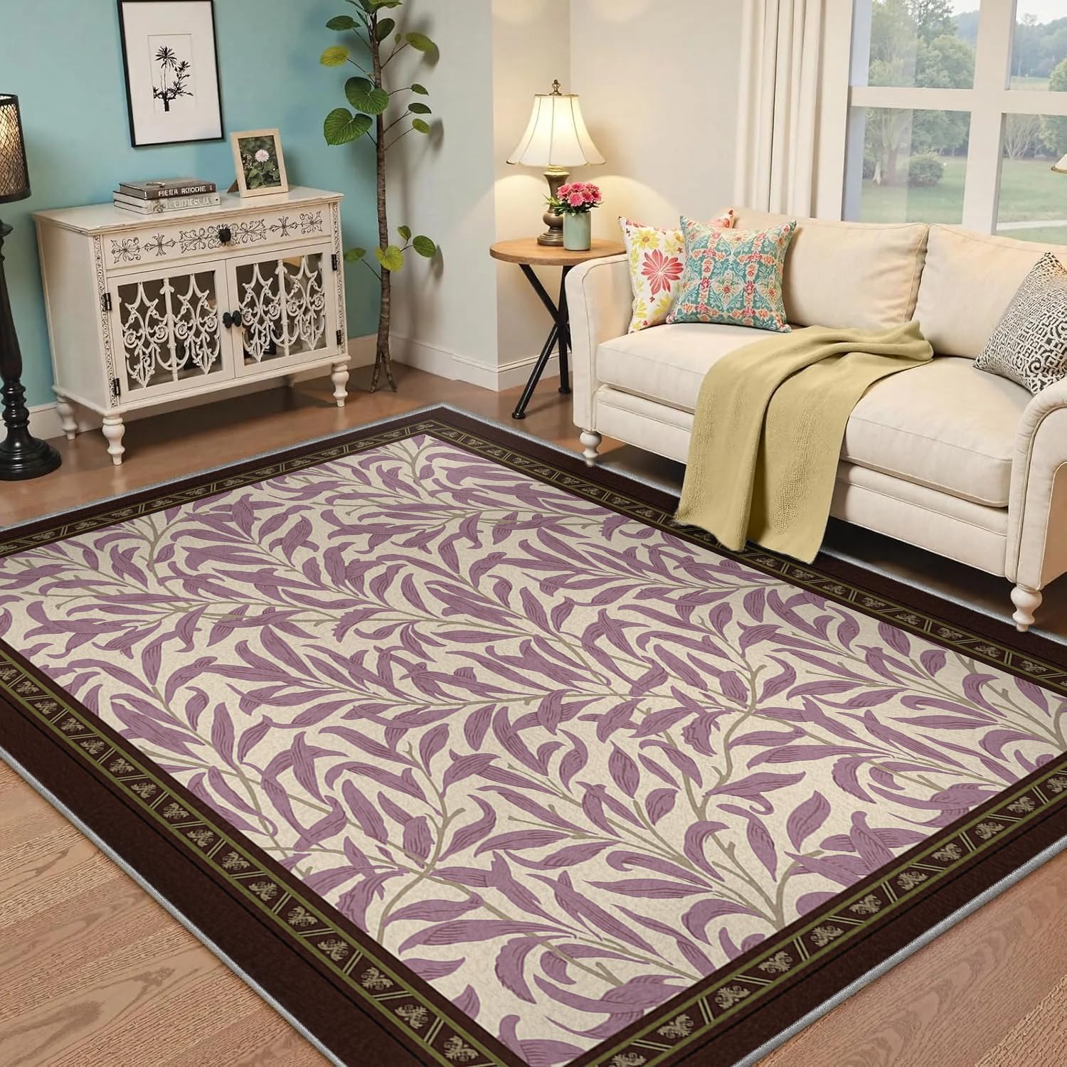 Tapis de sol botanique lavable 160x230cm pour éliminer la saleté de l'entrée et de la cuisine