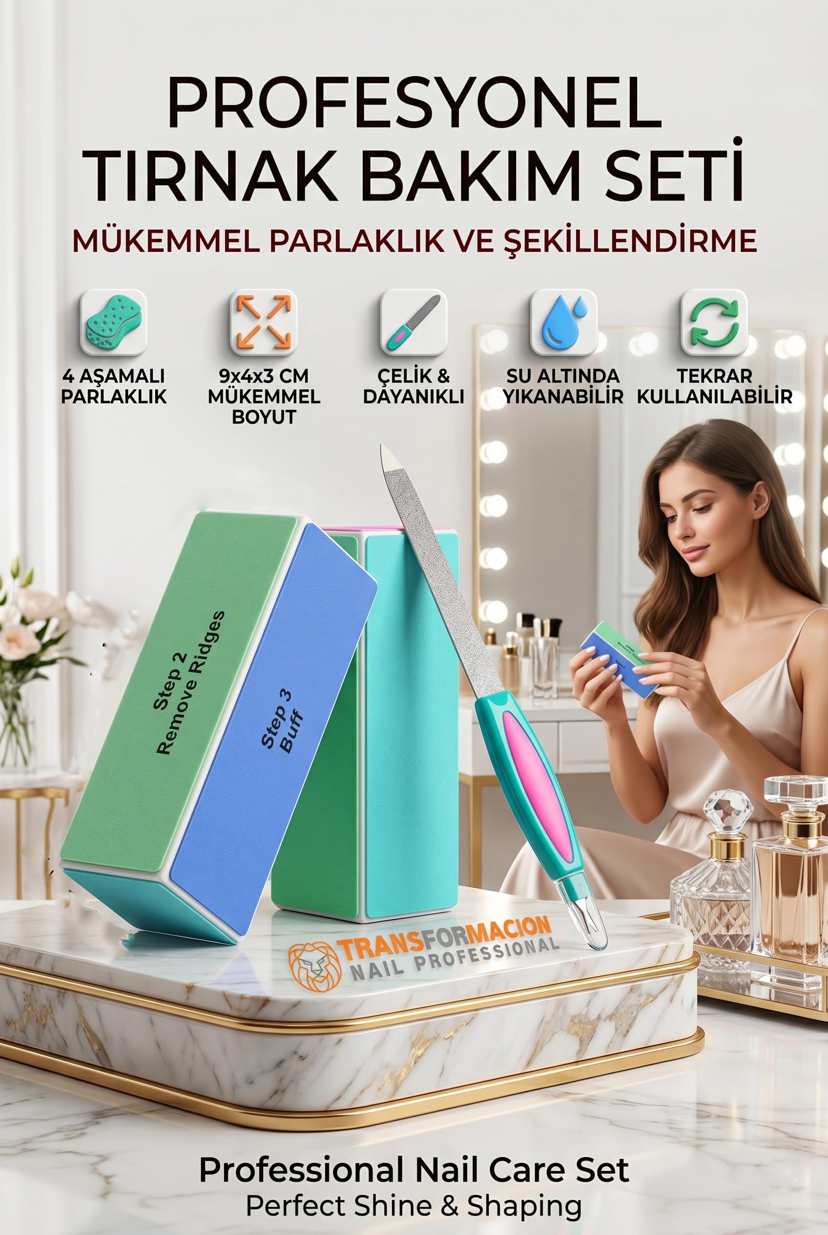 Transformacion 4 Yüzeyli Törpü Ve Parlatma Blok Sünger 3 Lü Set