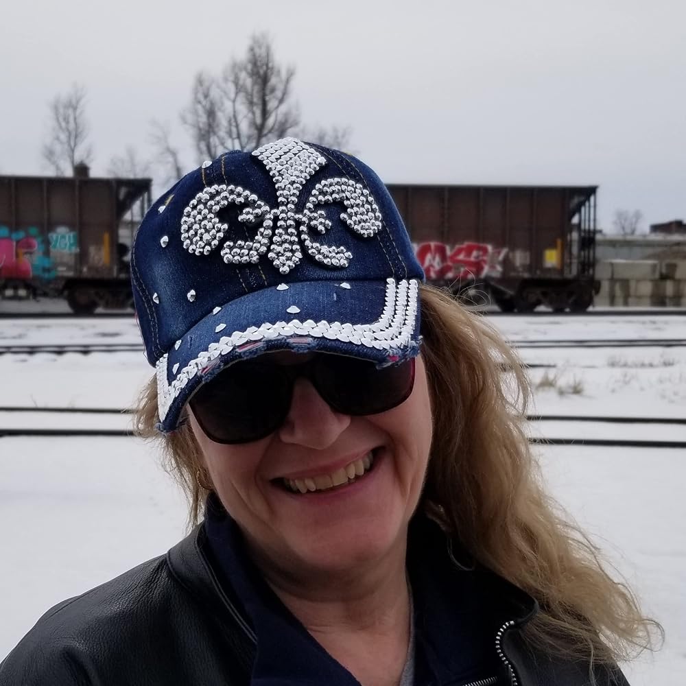 Popfizzy "Bling Boss" Rhinestone Baseball Cap For Women - Sparkly Denim Cap, Adjustable One Size 6 thumbnail image
