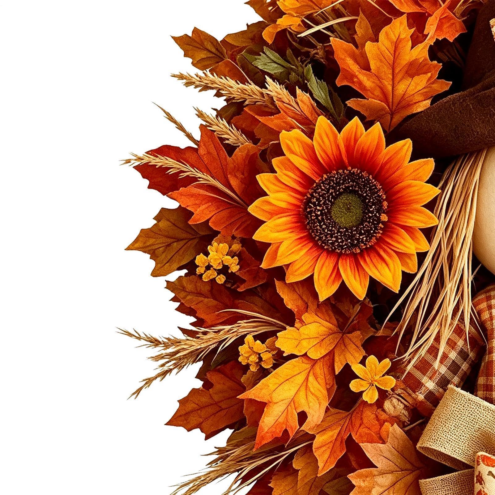 Ghirlanda autunnale rustica con e girasole in acero