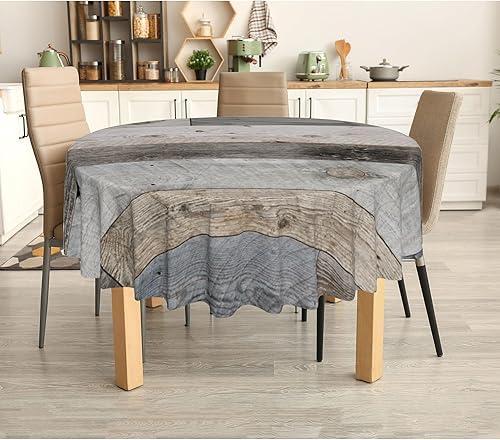 Miniatura 2 de Mantel redondo de 60 pulgadas, color azul frío, mantel redondo de poliéster para picnic al aire libre, campamento y cocina, comedor, fiesta