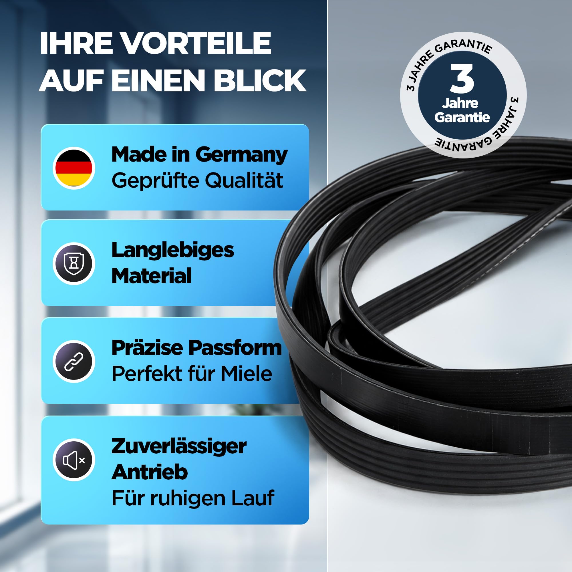 Keilrippenriemen für Trockner OPTIBELT 1880 PJ5 mit Originalcode 5689130 05689130 11114230 07097440 für Miele | MADE IN GERMANY | 3 Jahre Garantie