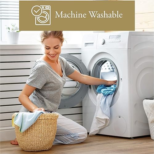 Miniatura 6 de Falda de cama extra suave y ligera de 600 hilos, 100% algodón egipcio, 1 pieza, longitud de caída (18 pulgadas), esquinas divididas, tamaño King a