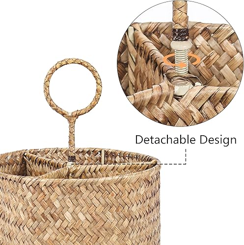 Miniatura 3 de YIFANZHIBIAN Soporte para cubiertos, organizador de utensilios de algas marinas tejido a mano, soporte para cucharas, organizador de utensilios para