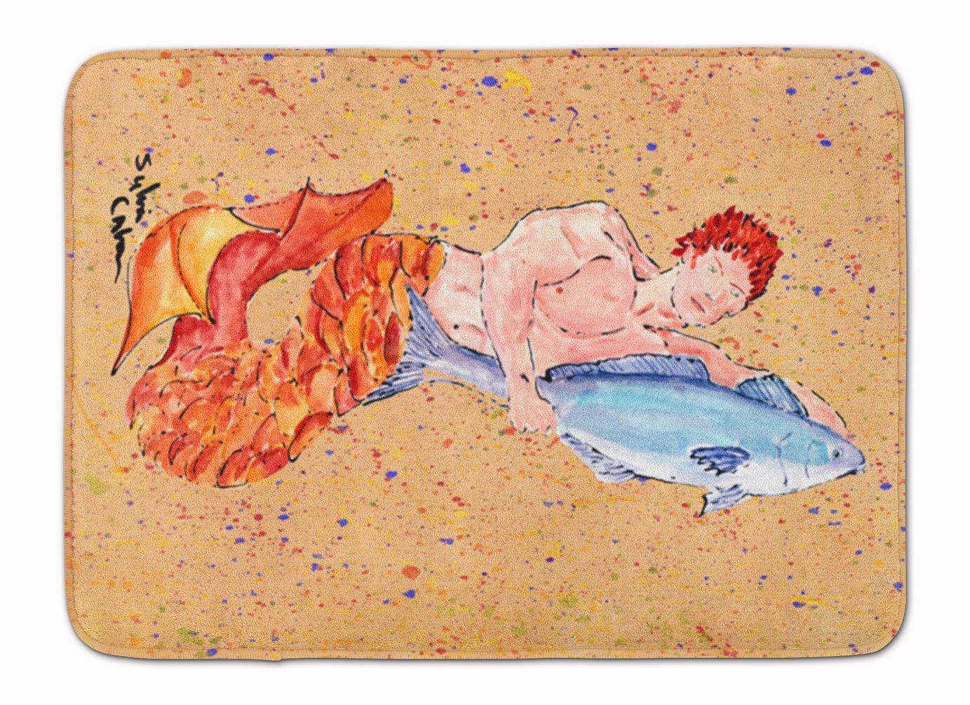 Tapis de sol Triton Mythologie multicolore antidérapant petit format 48x68 cm