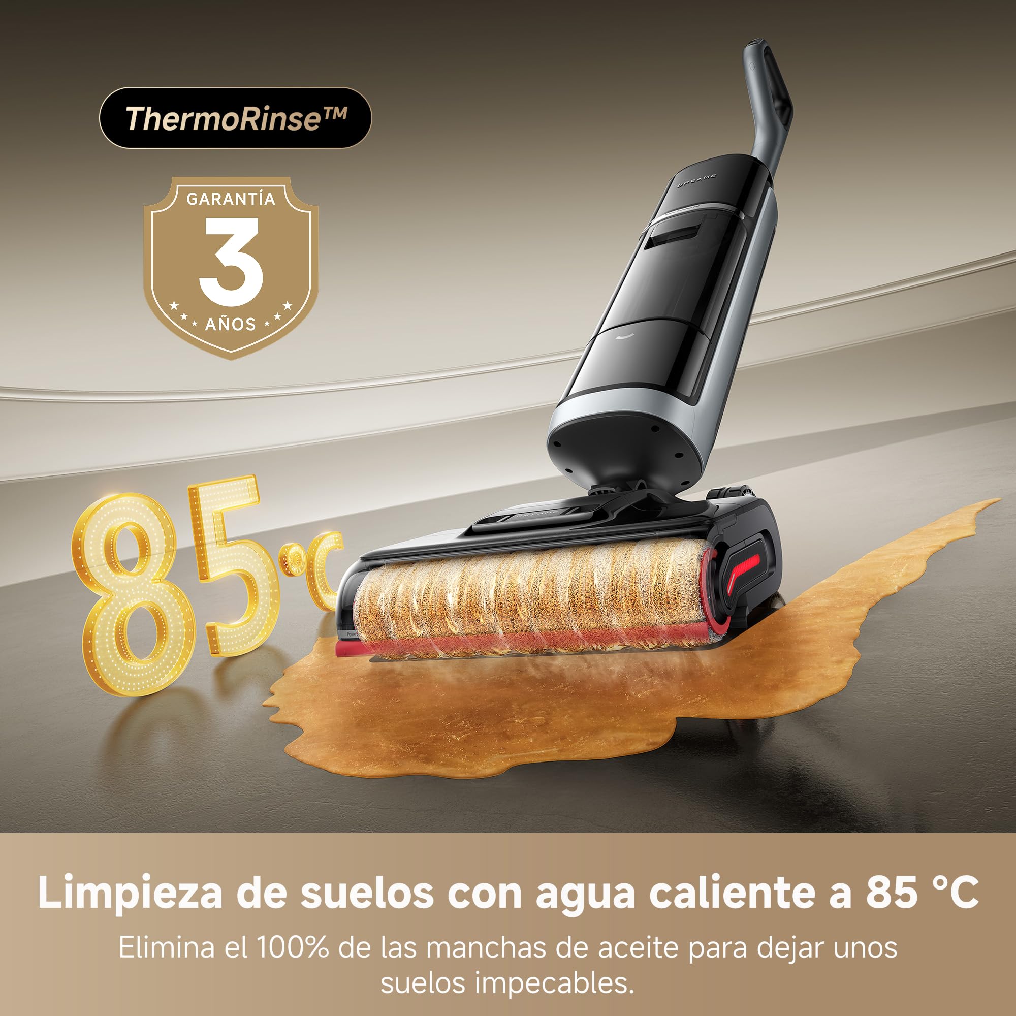 DREAME H15 Pro Heat Aspirador en Seco y Húmedo, Limpia con Agua a 85 °C, Brazo Robot GapFree IA, 0 Enredos, Detecta por RGB, 22000 Pa, Lava el Cepillo a 100 °C, Seca a 90 °C en 5 min, con App