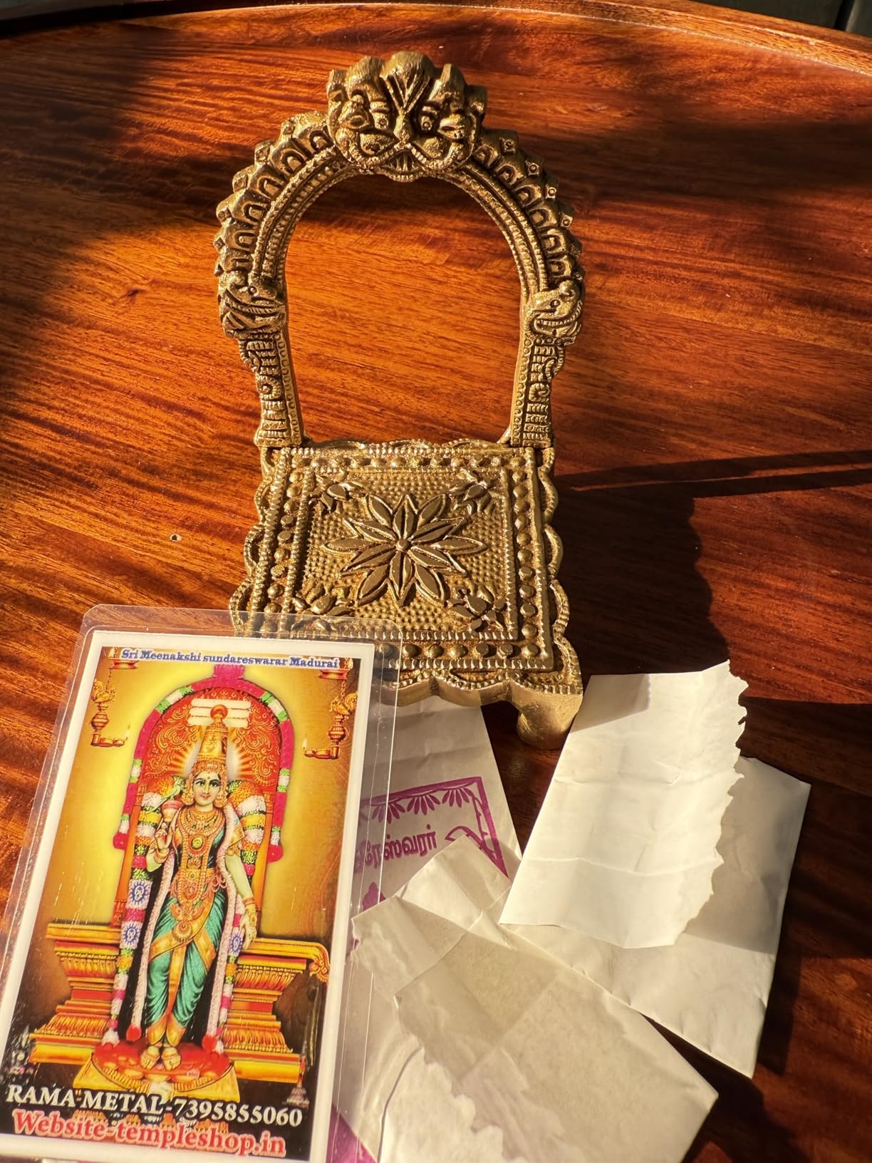 RAMA METAL Brass Thiruvachi Beedam | Prabhavali with Stand | Arch ...