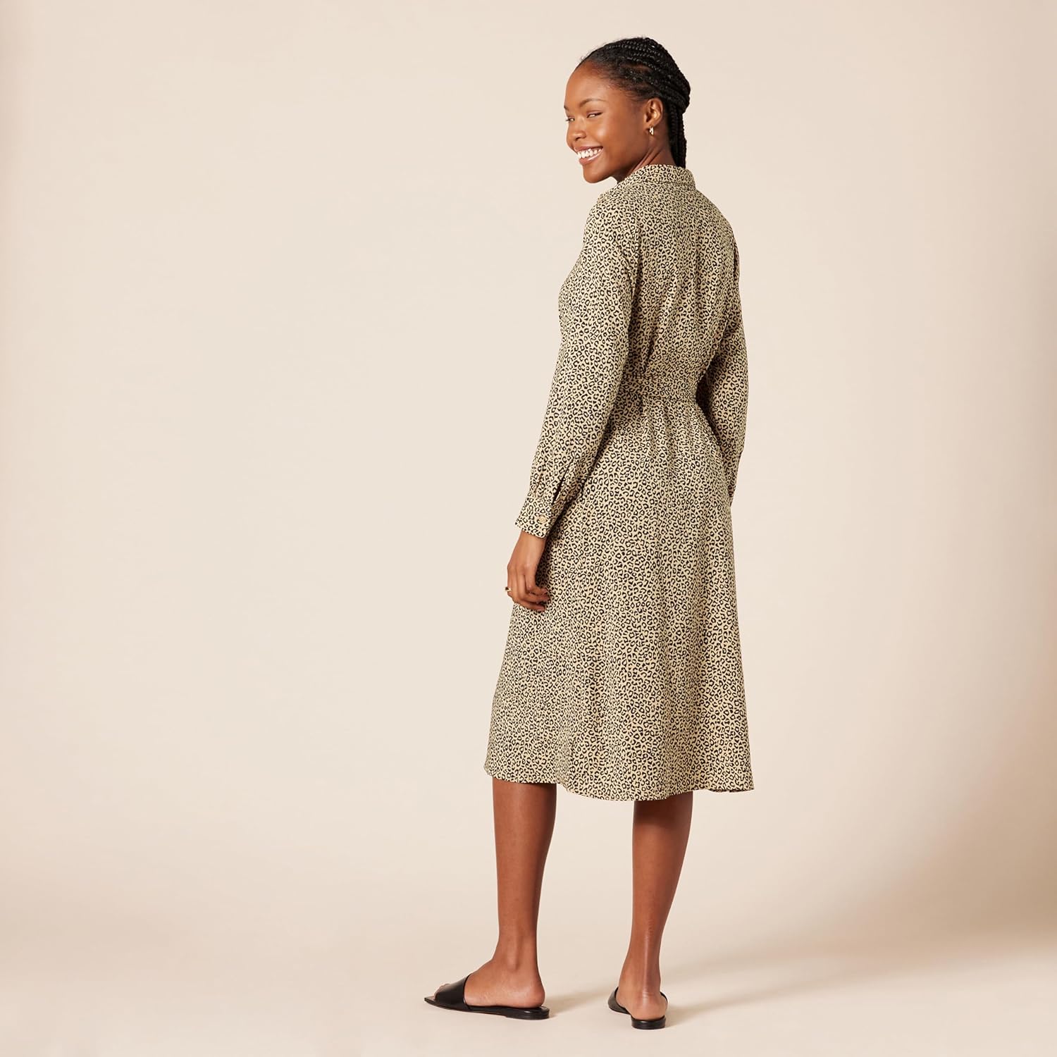 Amazon Essentials Women's Georgette Long Sleeve Midi Length Shirt Dress - Image 2