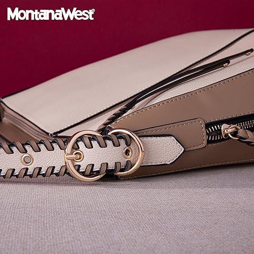 Miniatura 4 de Montana West Bolso Hobo para mujer, bolsos grandes y bolsos de mano con tachuelas y correa cruzada